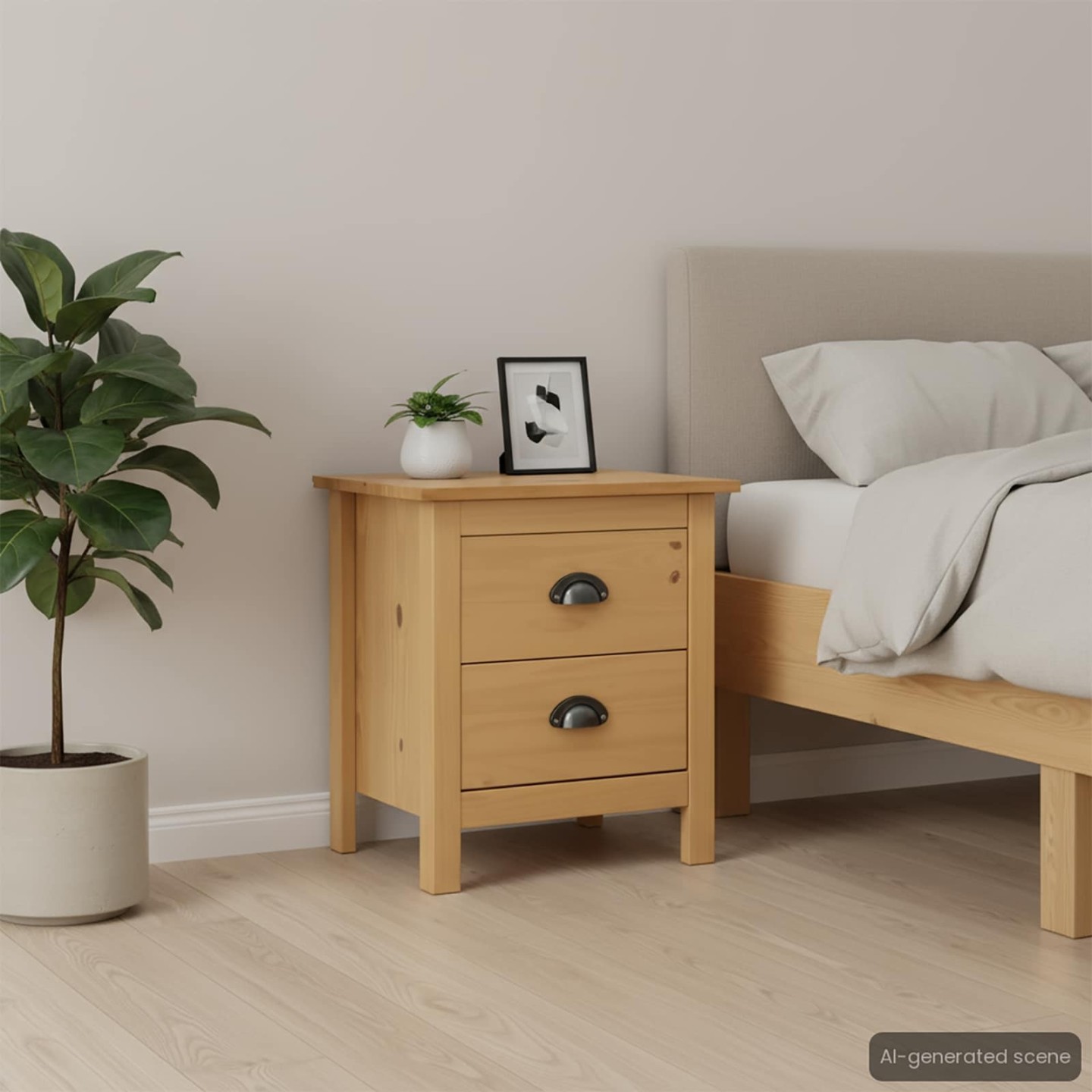 Tables de chevet Hill 2 pcs 46x35x49,5 cm Bois de pin solide
