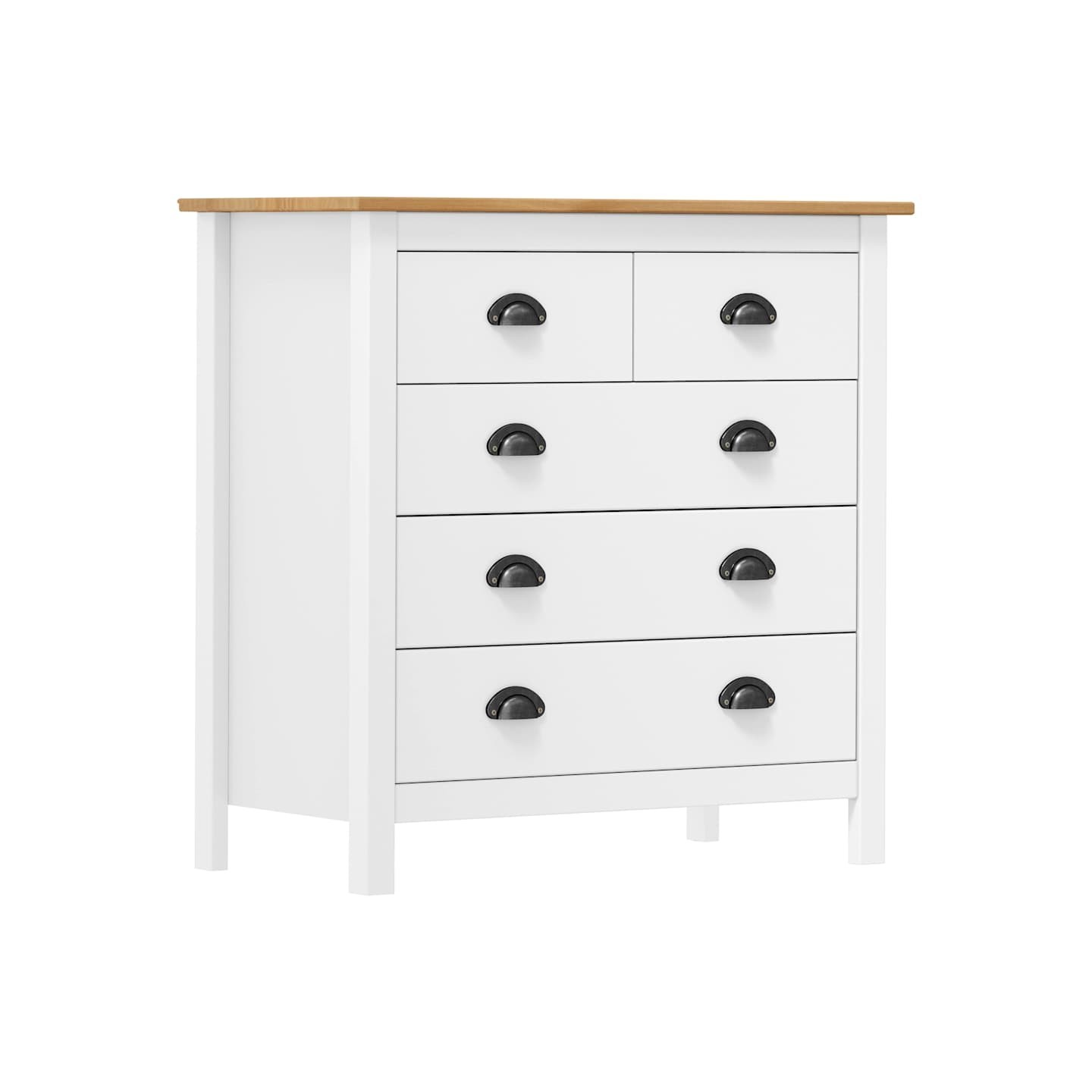 Buffet Hill Blanc 79x40x80 cm Bois de pin solide