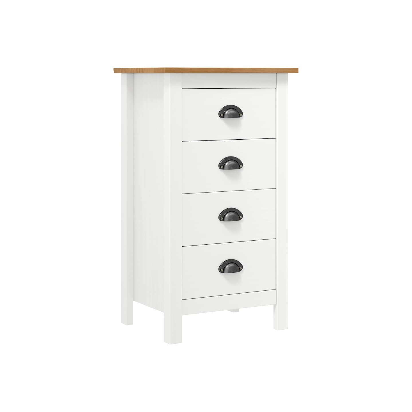 Buffet Hill Blanc 46x35x80 cm Bois de pin solide