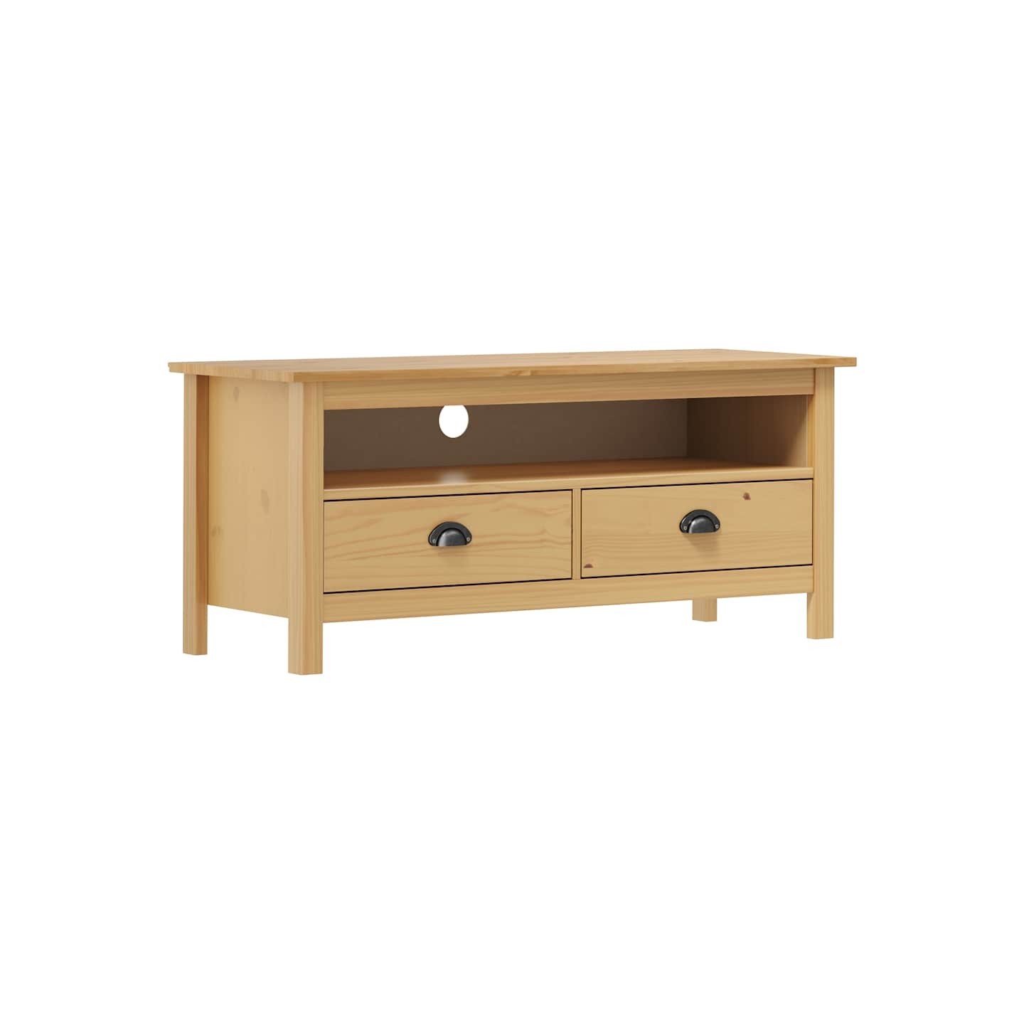 Meuble TV Hill Range Marron miel 110x40x47cm Bois de pin solide