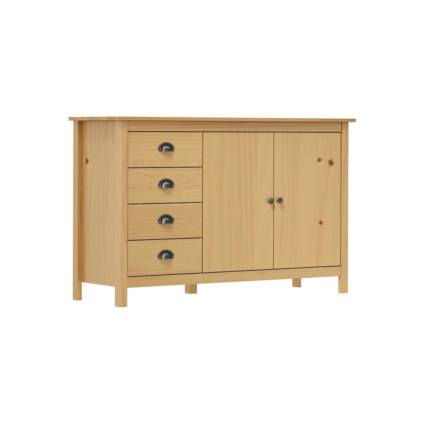 Buffet Hill Marron miel 130x40x80 cm Bois de pin solide