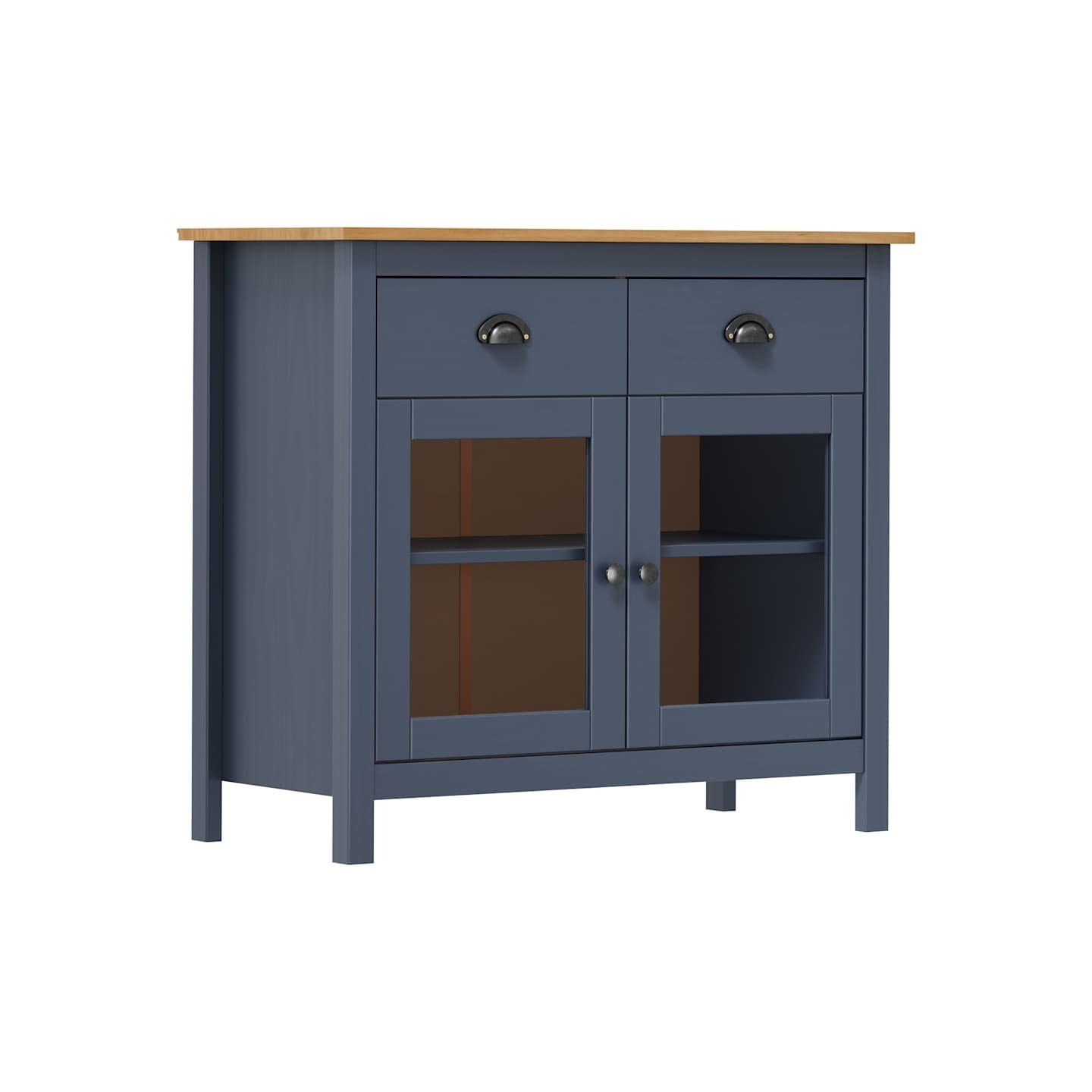 Buffet Hill Gris 90x40x80 cm Bois de pin solide