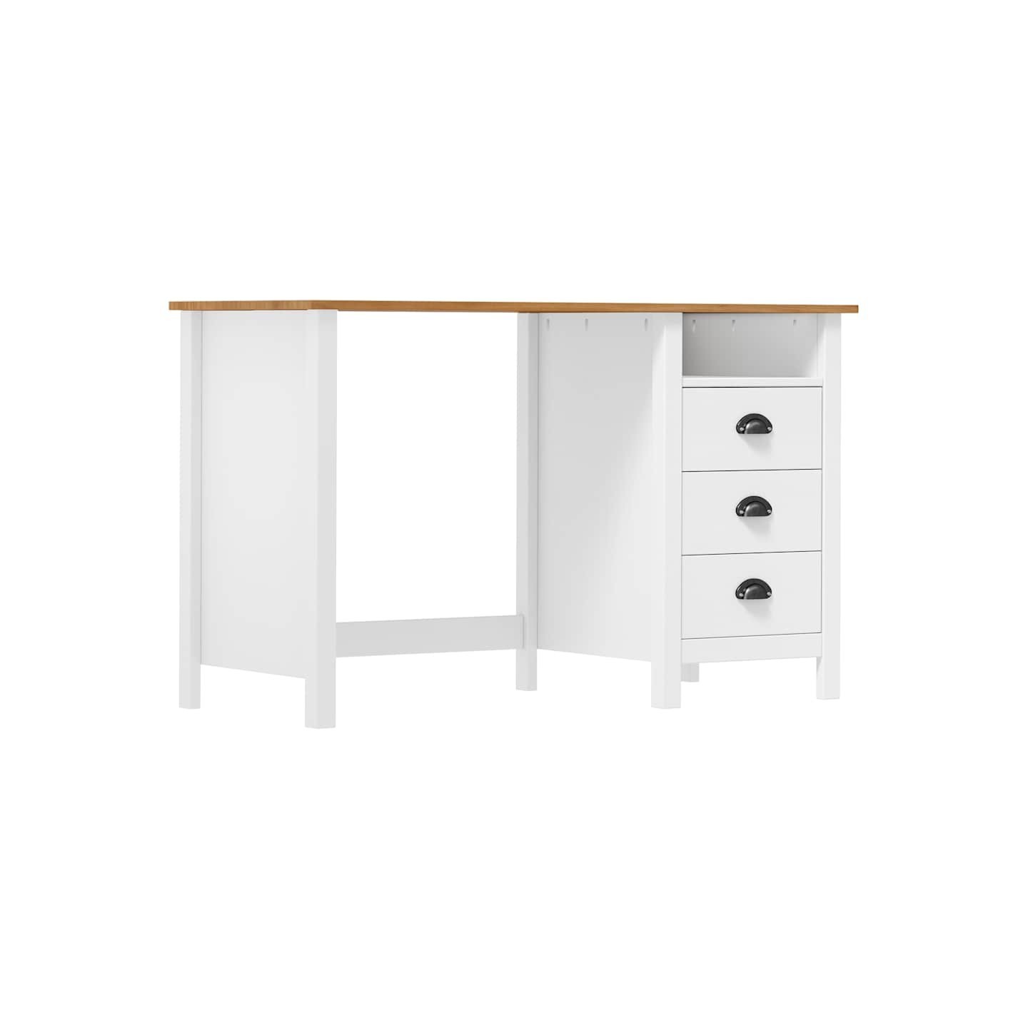 Bureau Hill avec 3 tiroirs 120x50x74 cm Pin solide