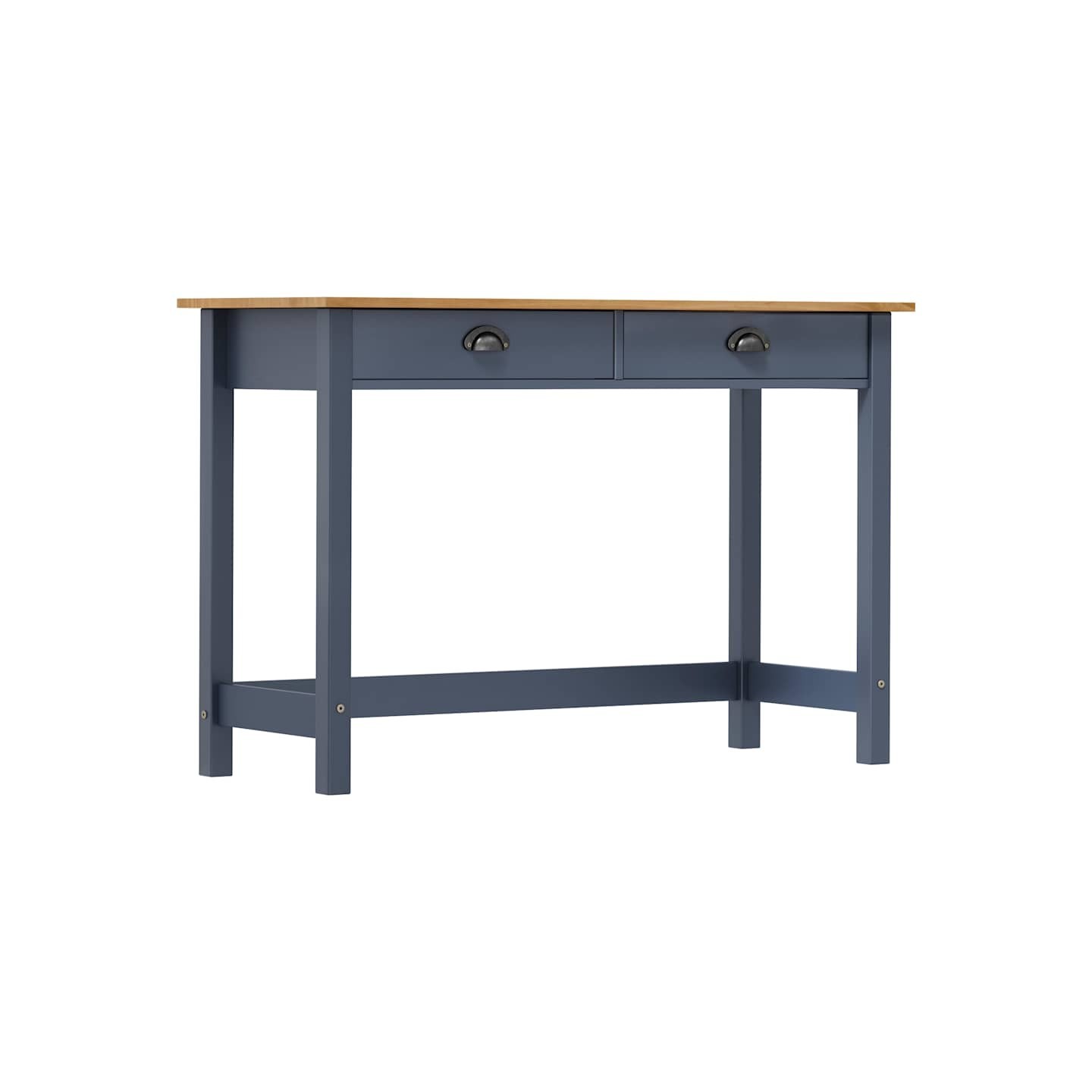 Table console Hill Range avec 2 tiroirs Gris 110x45x74 cm Pin