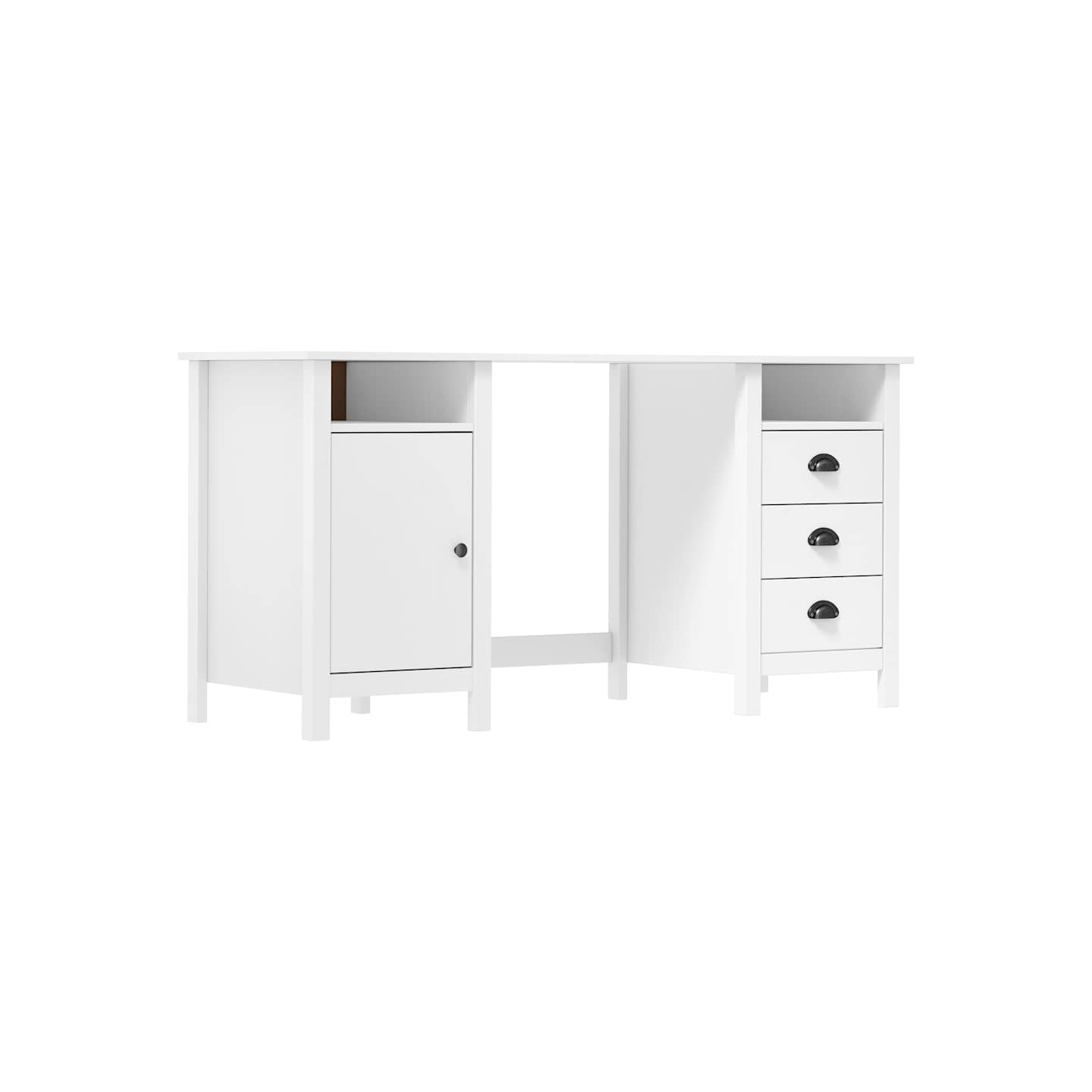 Bureau Hill Blanc 150x50x74 cm Bois de pin solide
