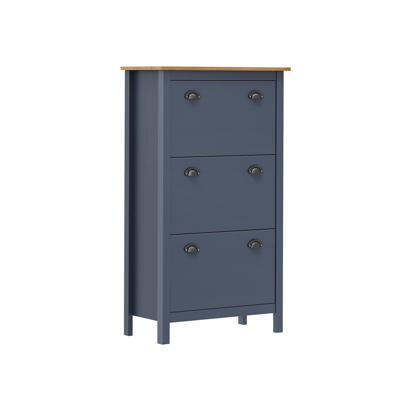 Armoire à chaussures Hill Gris 72x35x124 cm Bois de pin solide