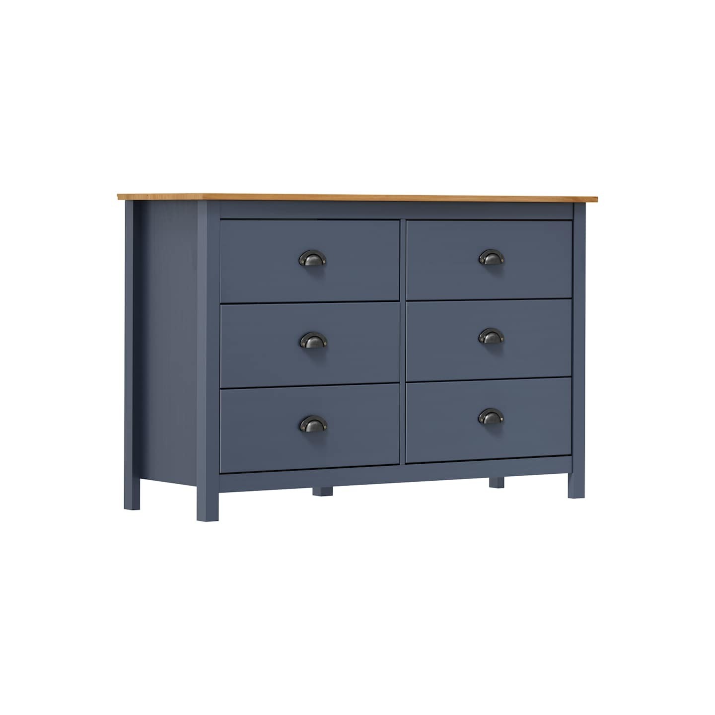 Buffet Hill Gris 125x40x80 cm Bois de pin solide