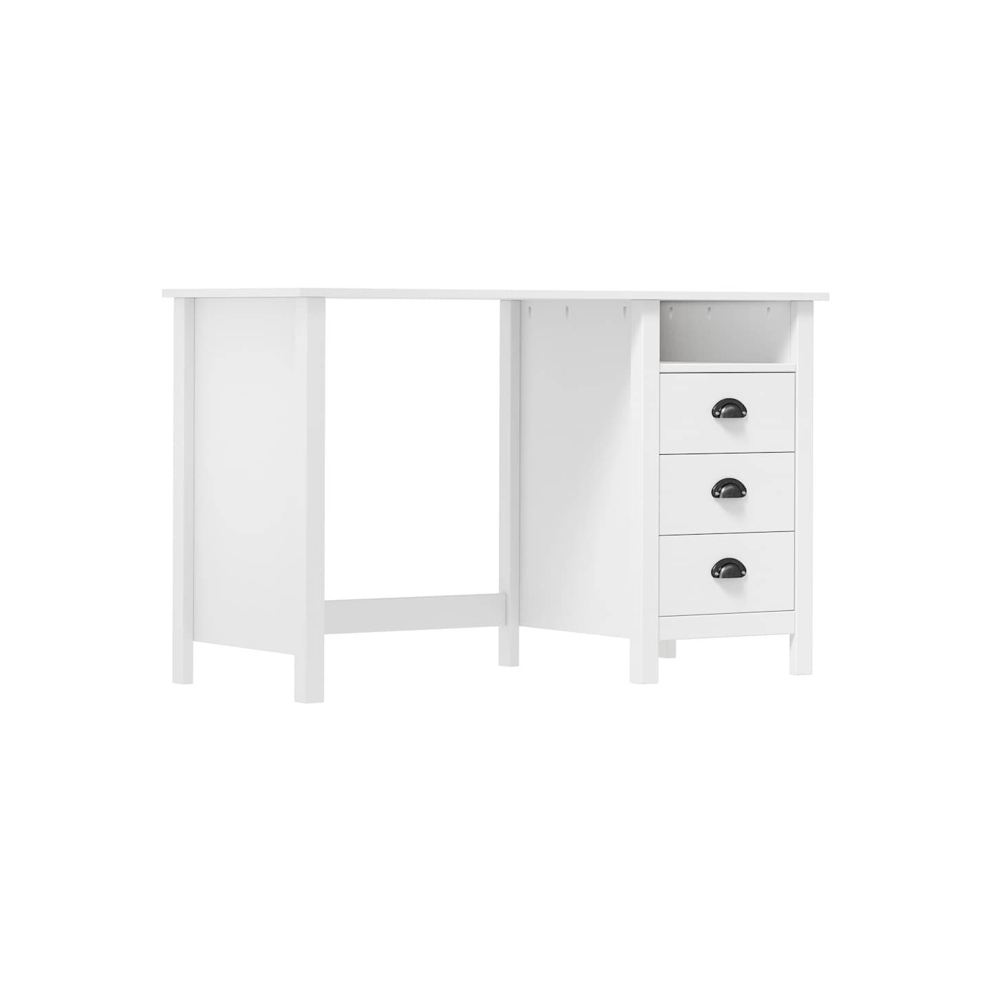 Bureau Hill avec 3 tiroirs 120x50x74 cm Bois pin massif