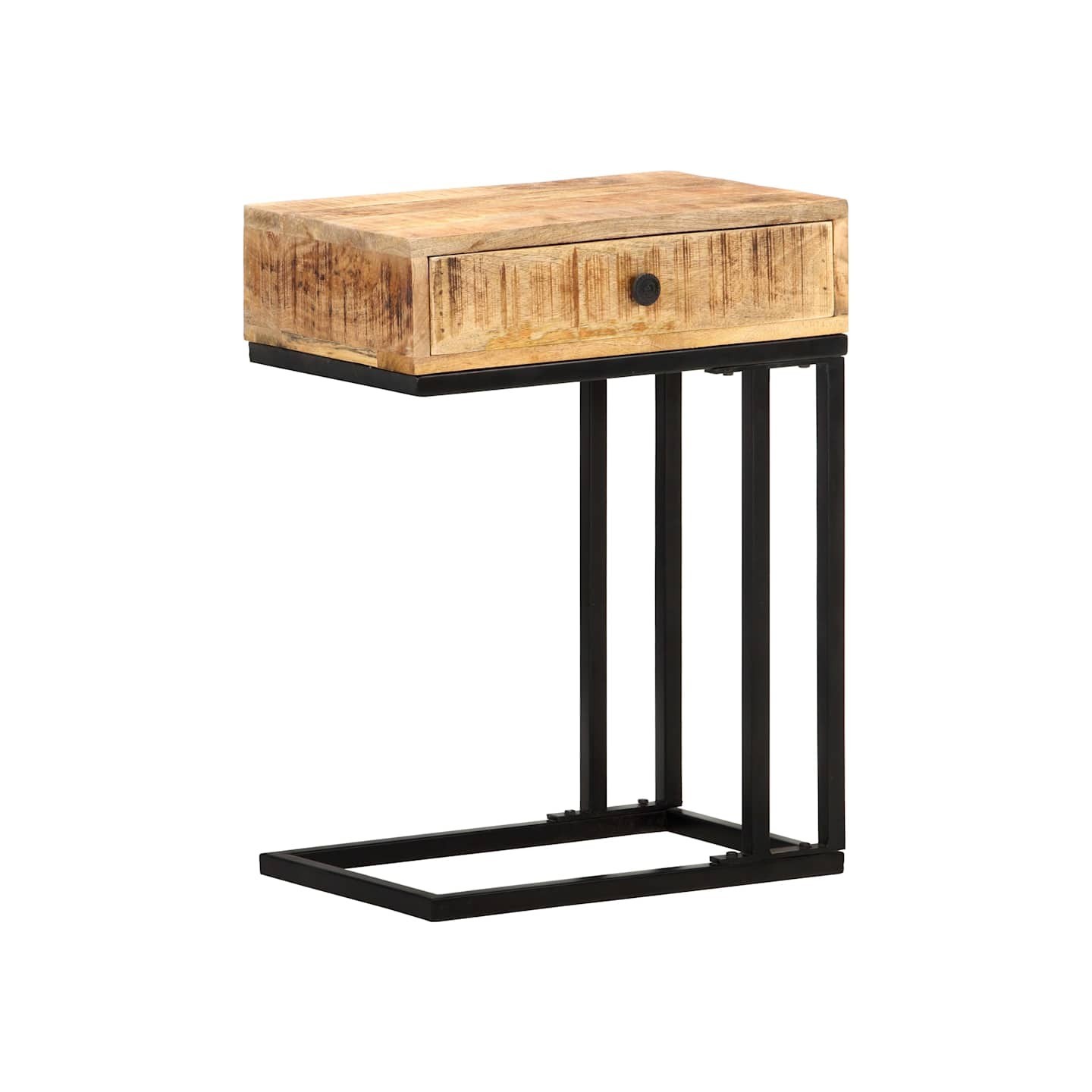 Table d'appoint en forme d'U 45x30x61cm Bois de manguier massif