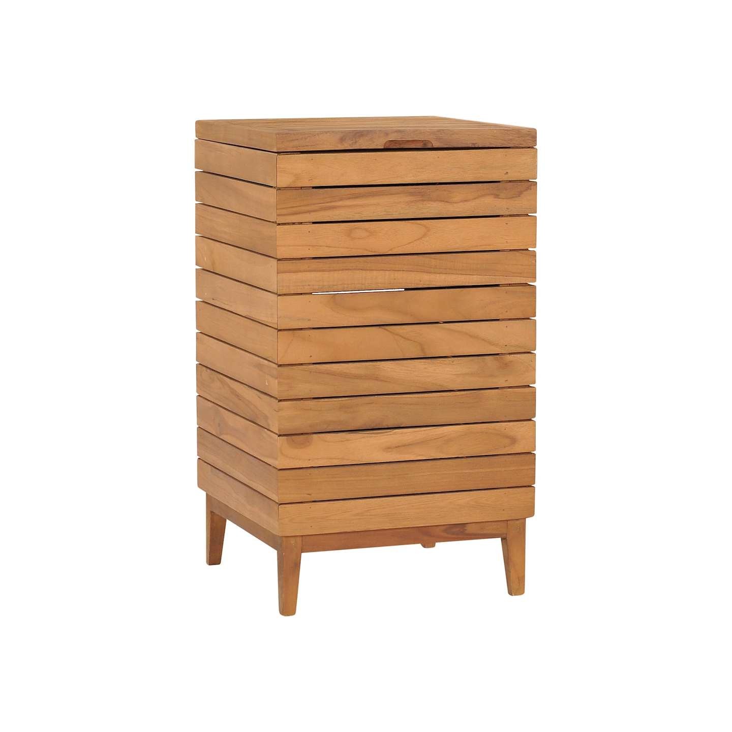 Panier à linge 40x40x70 cm Bois de teck massif