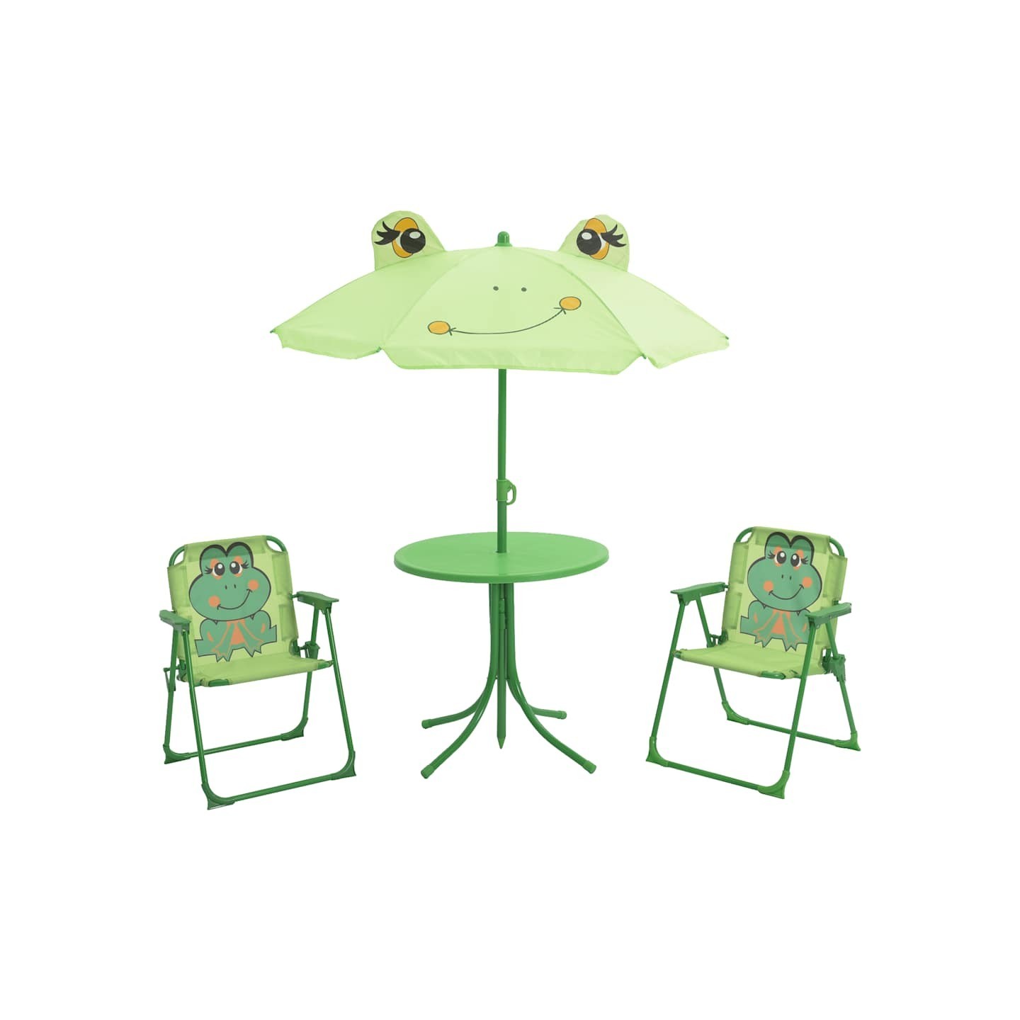 Ensemble de bistro avec parasol pour enfants 3 pcs Vert