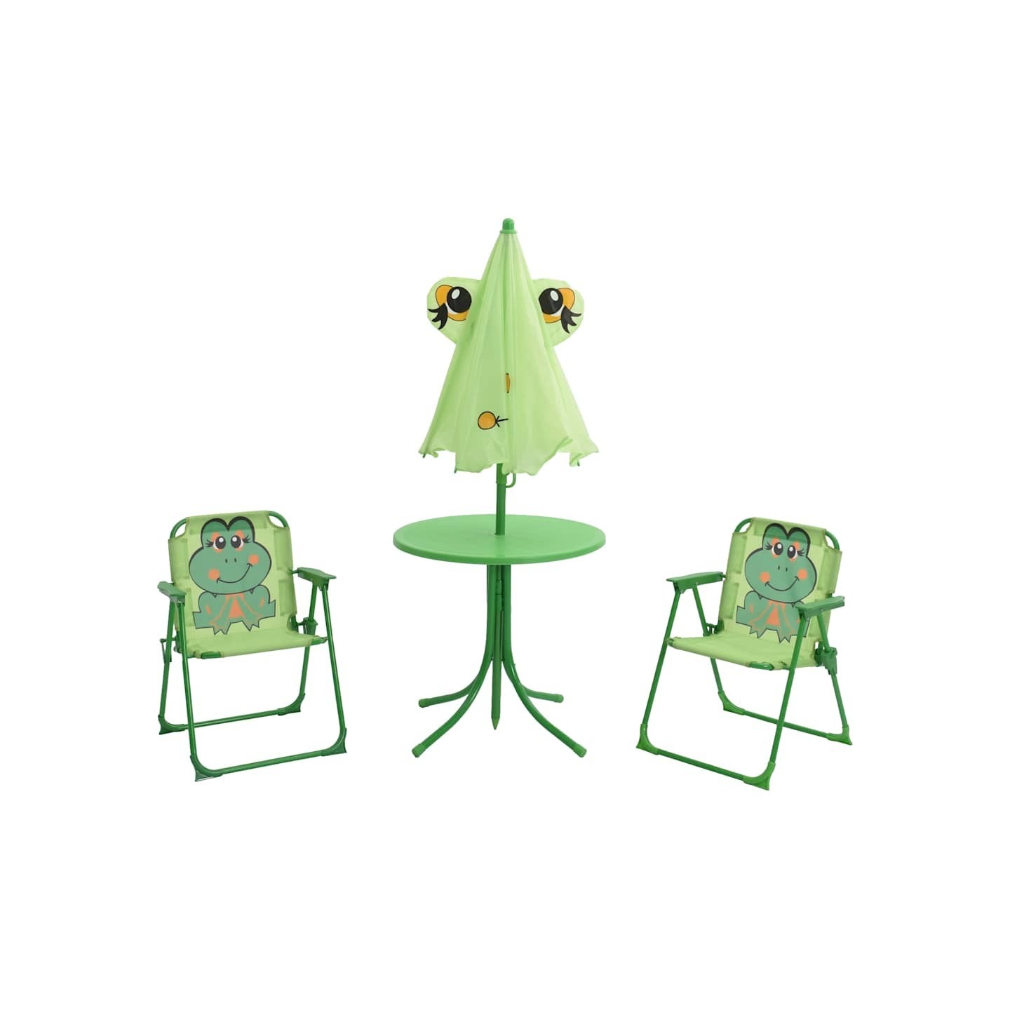 Ensemble de bistro avec parasol pour enfants 3 pcs Vert