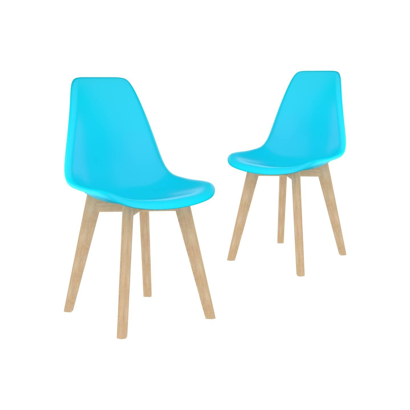 Chaises à manger lot de 2 bleu plastique
