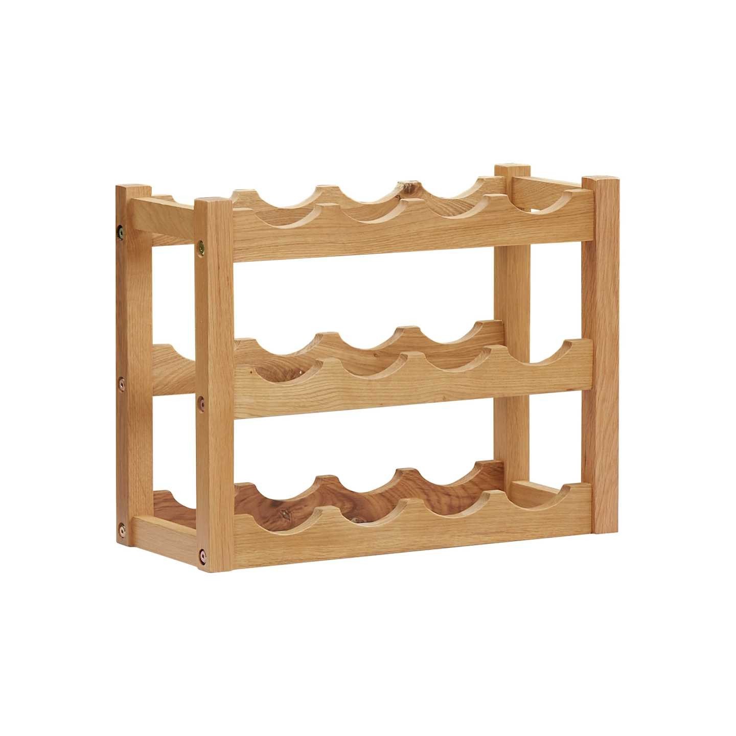 Casier à bouteilles 12 bouteilles 47x21x36 cm Bois de chêne