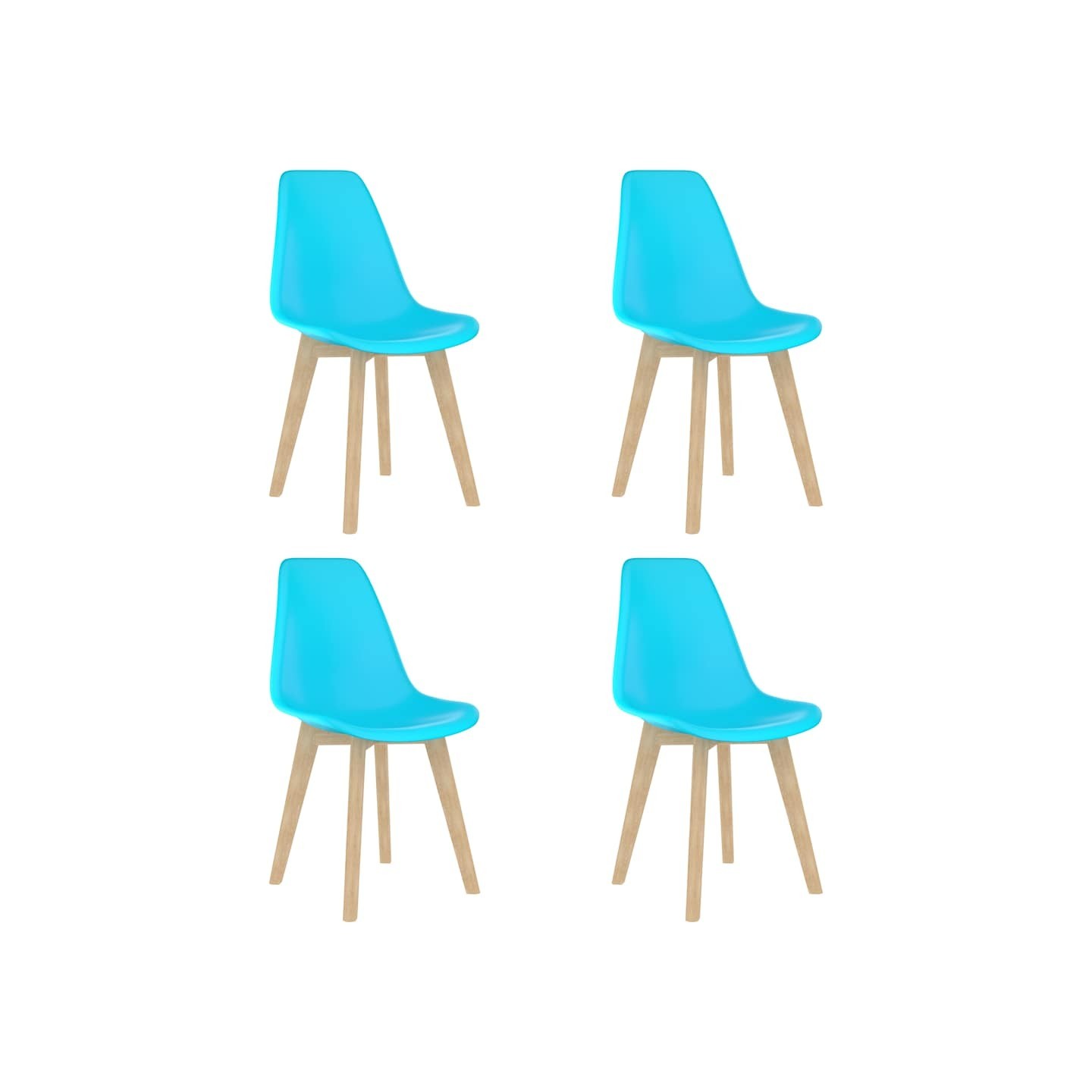 Chaises à manger lot de 4 bleu plastique