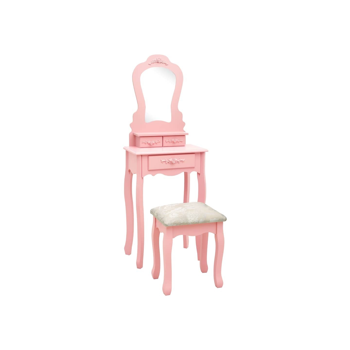 Ensemble de coiffeuse avec tabouret Rose 50x59x136 cm Paulownia
