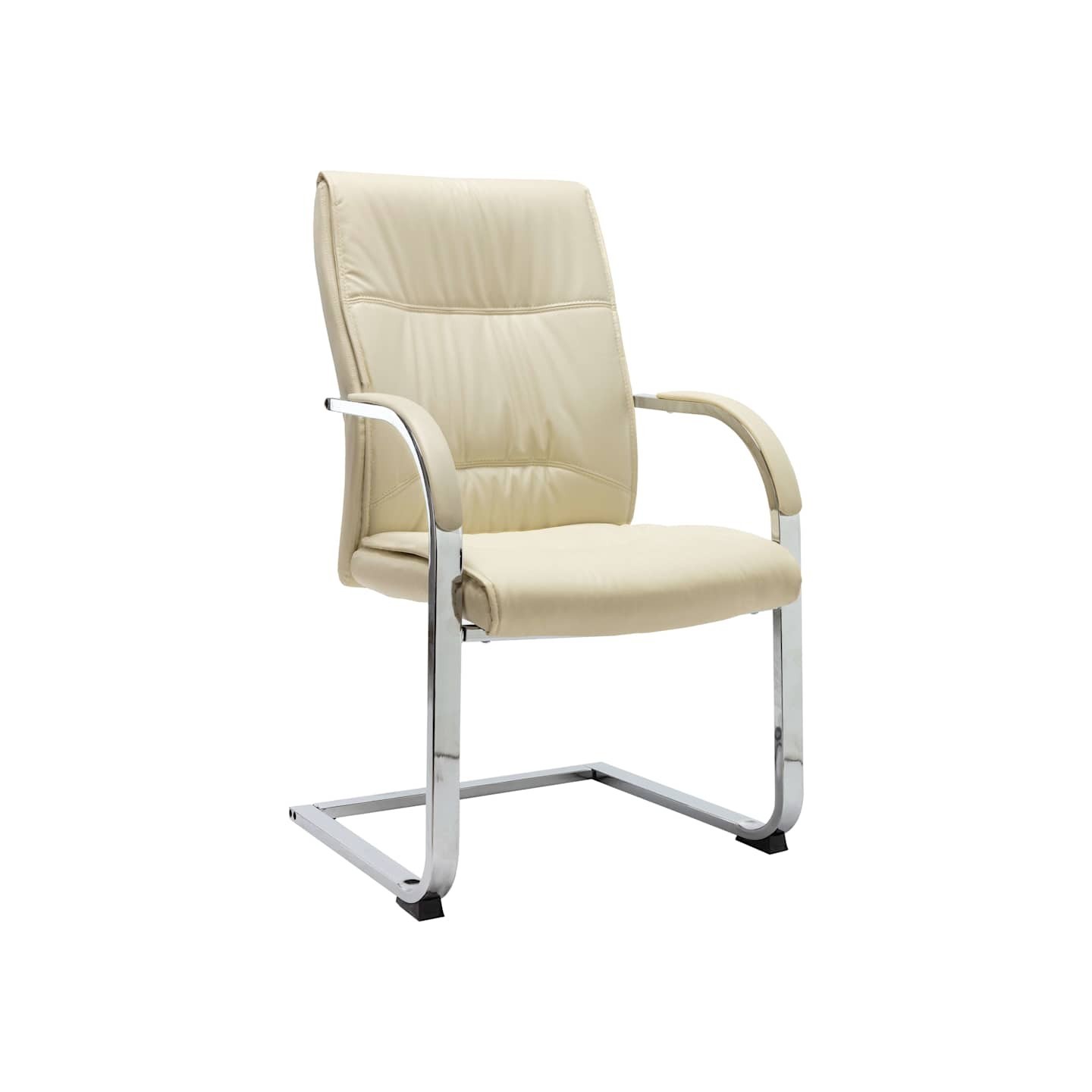Chaise de bureau cantilever Crème Similicuir