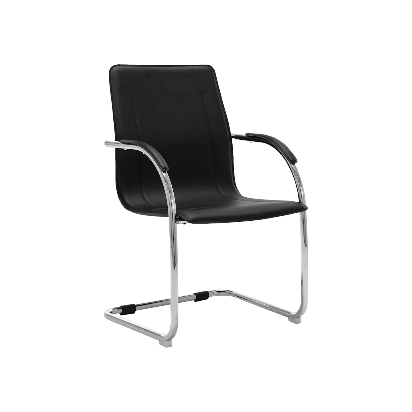 Chaise de bureau cantilever Noir Similicuir