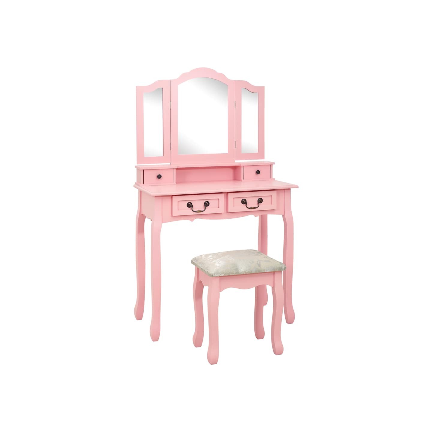 Ensemble de coiffeuse avec tabouret Rose 80x69x141 cm Paulownia