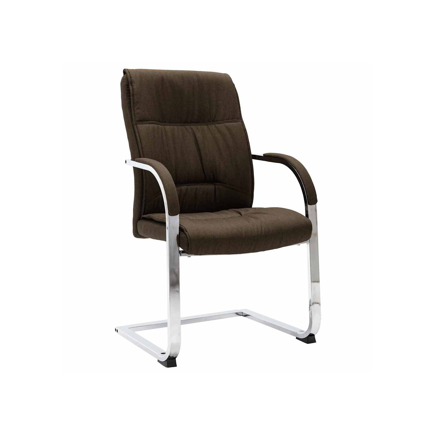 Chaise de bureau cantilever Marron Tissu