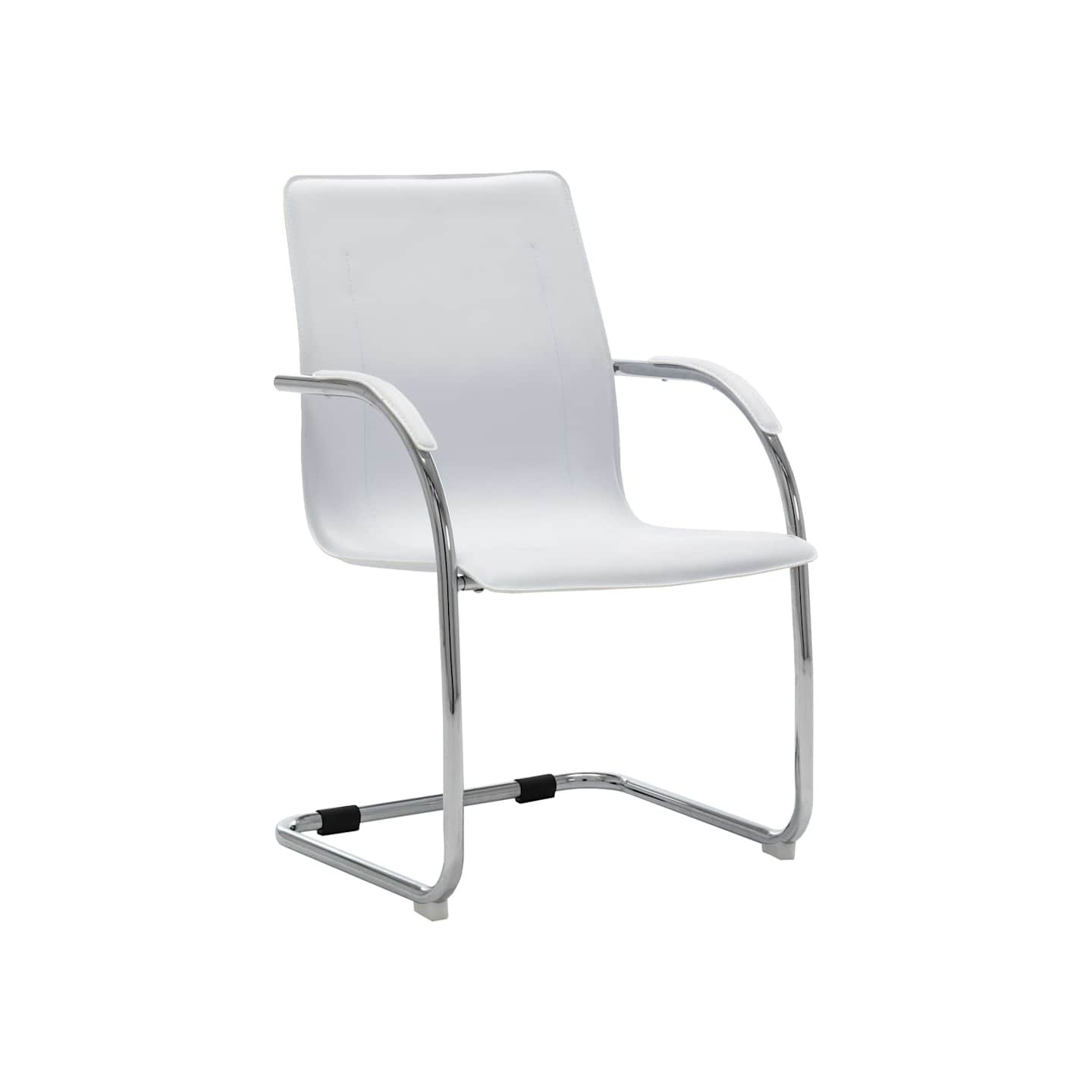 Chaise de bureau cantilever Blanc Similicuir