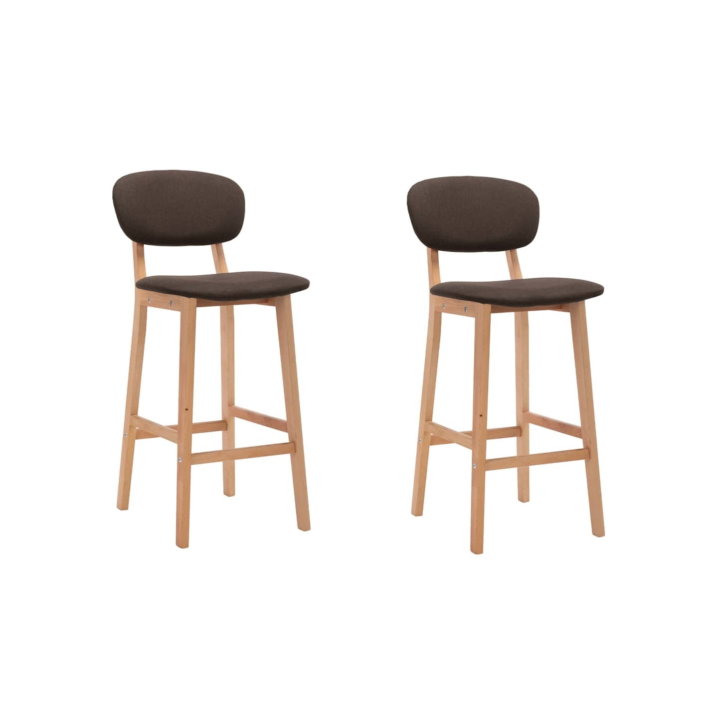 Tabourets de bar lot de 2 marron tissu