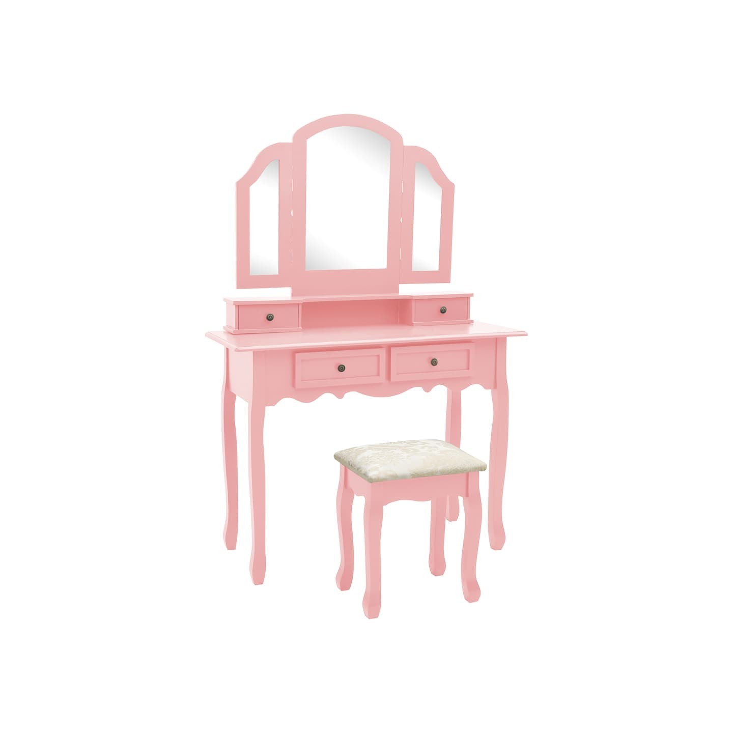 Ensemble de coiffeuse et tabouret Rose 100x40x146 cm Paulownia