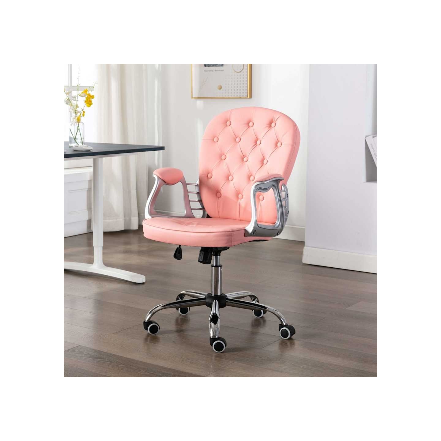 Chaise de bureau pivotante Rose Similicuir