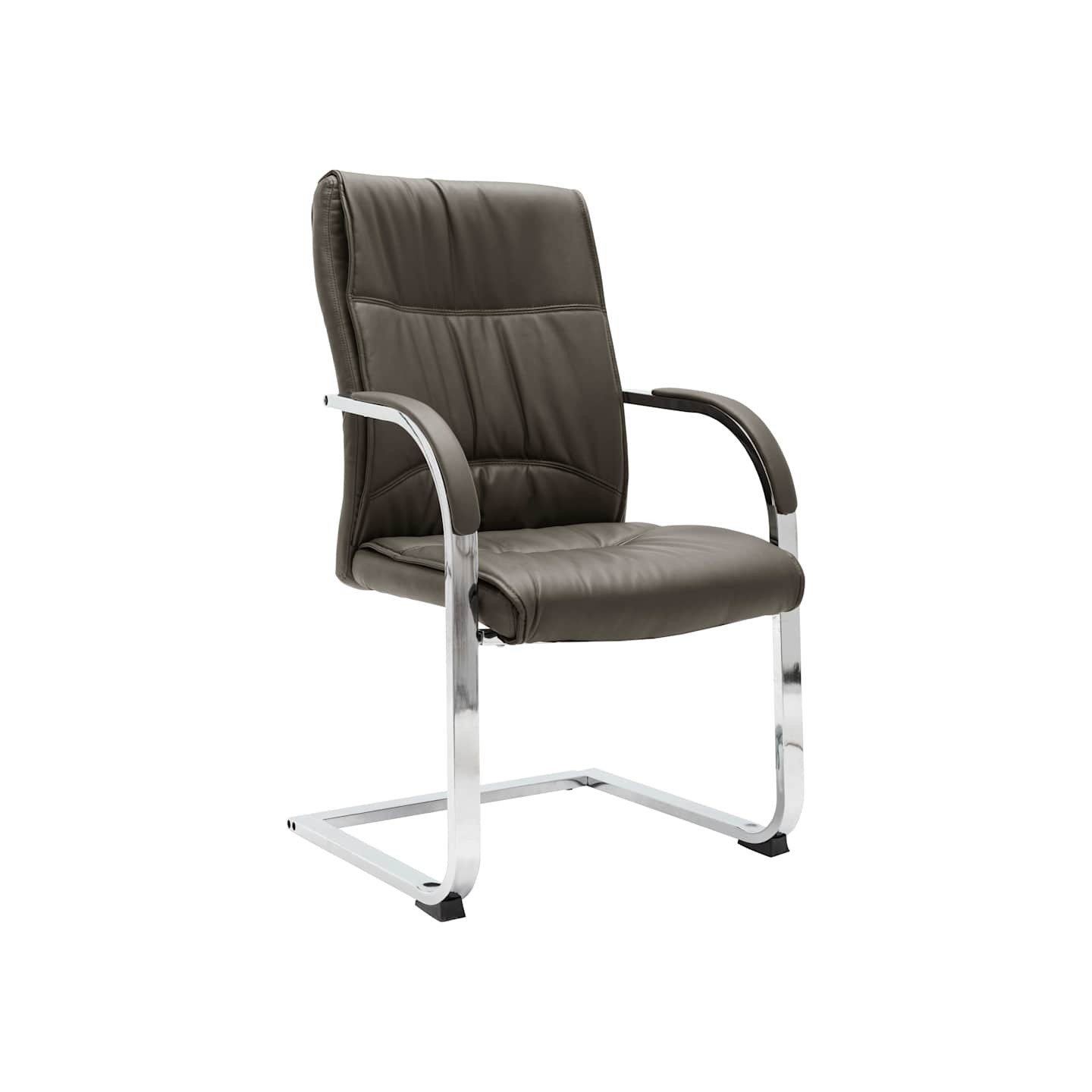 Chaise de bureau cantilever Gris Similicuir