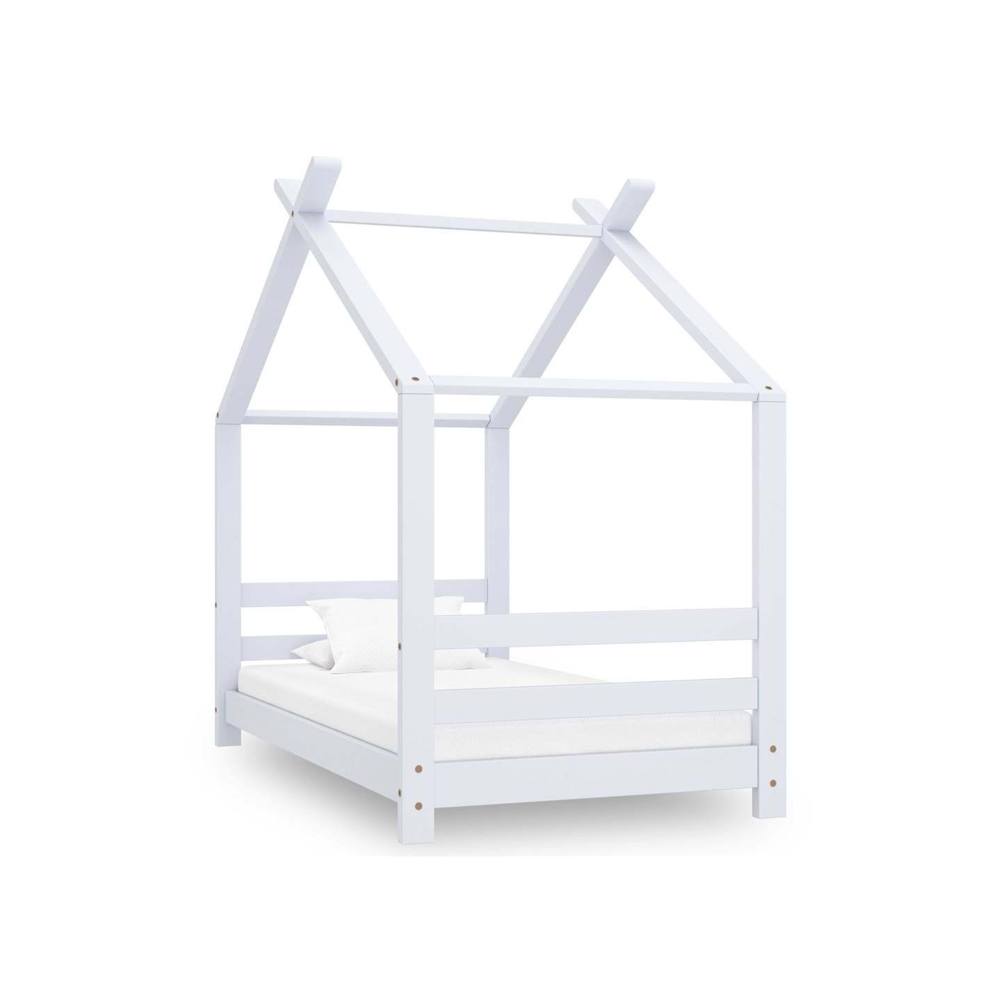 Cadre de lit d'enfant Blanc Bois de pin massif 70x140 cm