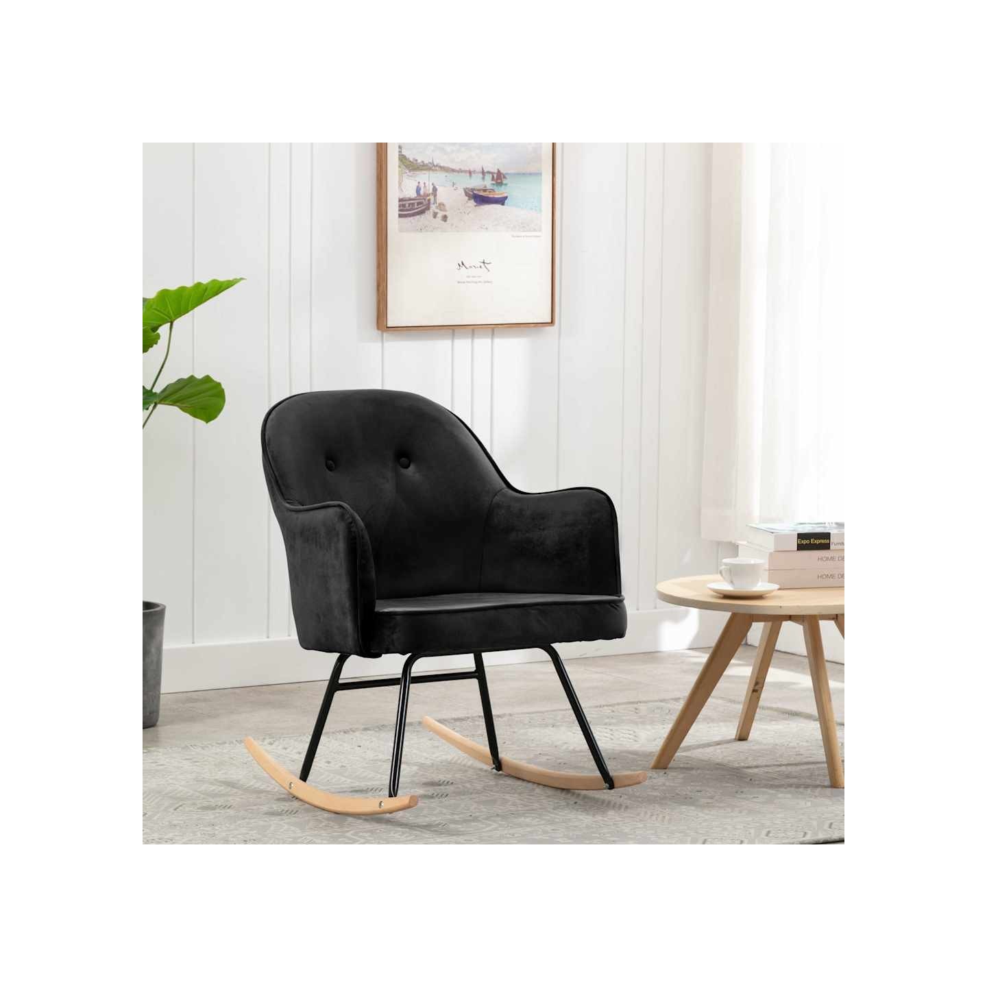 Chaise à bascule Noir Velours