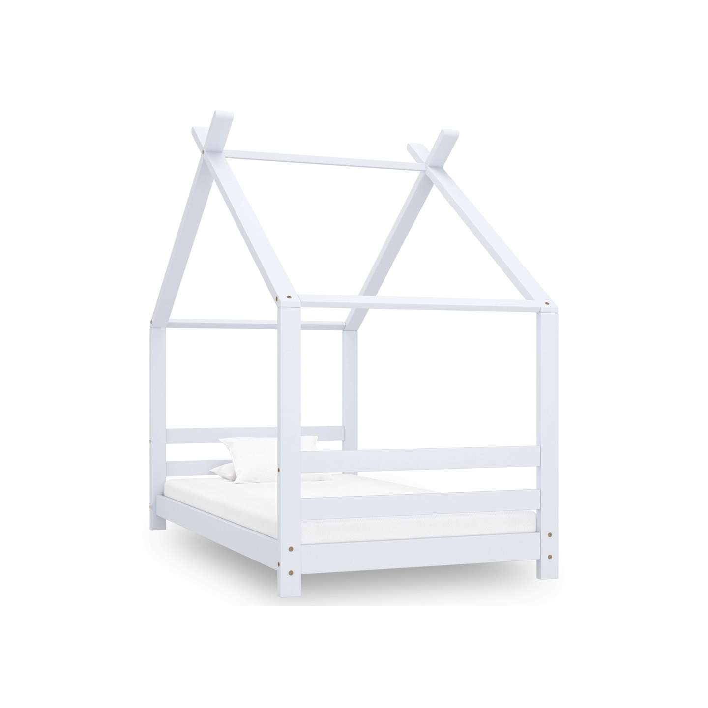 Cadre de lit d'enfant Blanc Bois de pin massif 80x160 cm