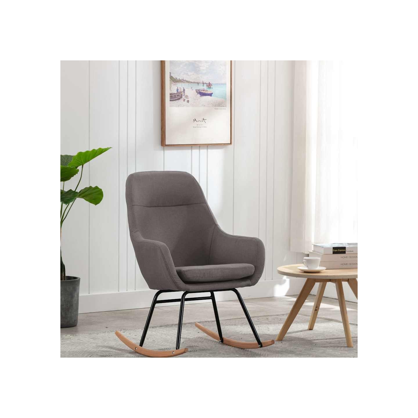 Chaise à bascule Gris clair Tissu