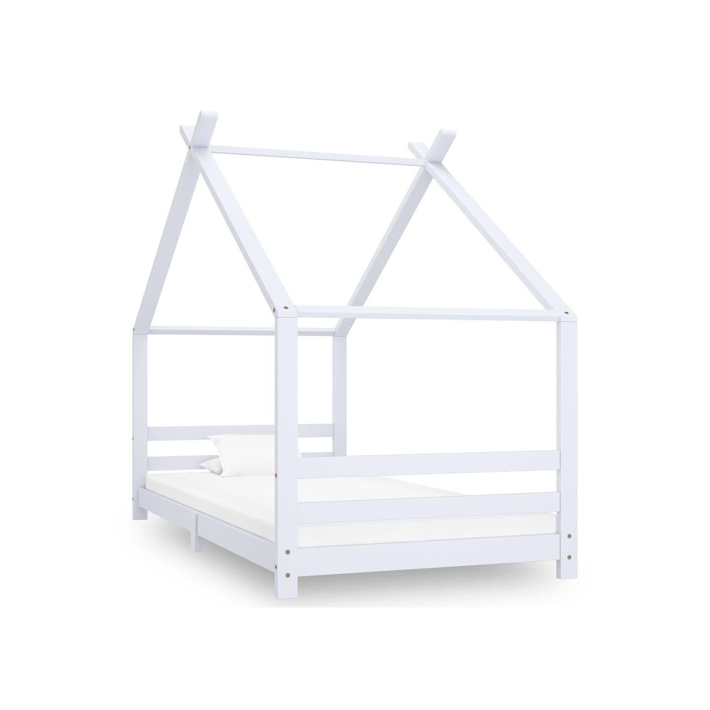 Cadre de lit d'enfant Blanc Bois de pin massif 90x200 cm