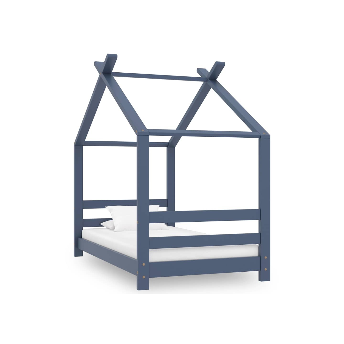 Cadre de lit d'enfant Gris Bois de pin massif 70x140 cm