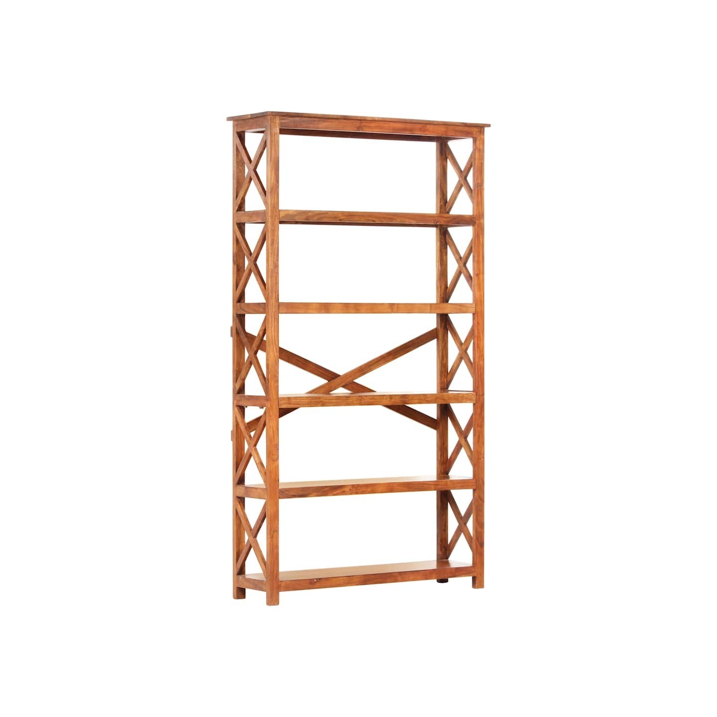 Bibliothèque 100x30x180cm Bois massif d'acacia et finition miel