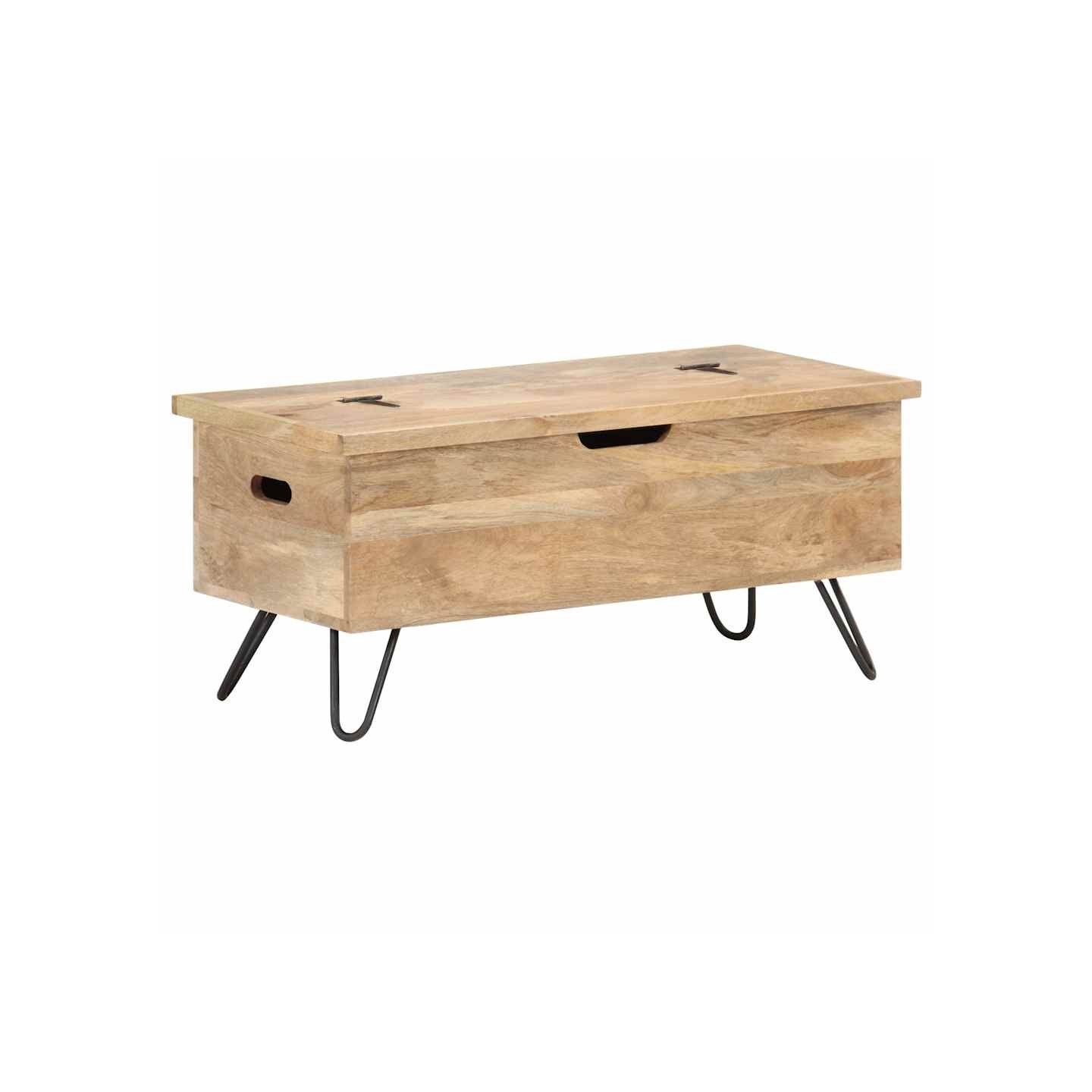 Coffre 90x40x45 cm Bois solide de manguier