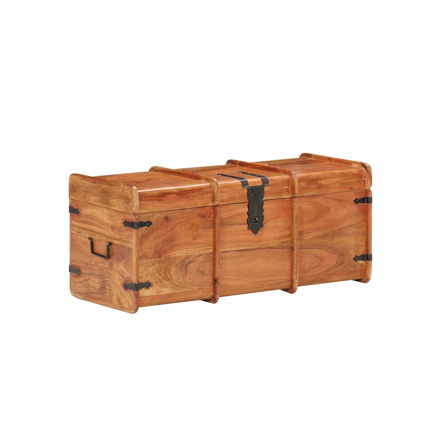 Coffre de rangement 90x40x40 cm Bois d'acacia solide