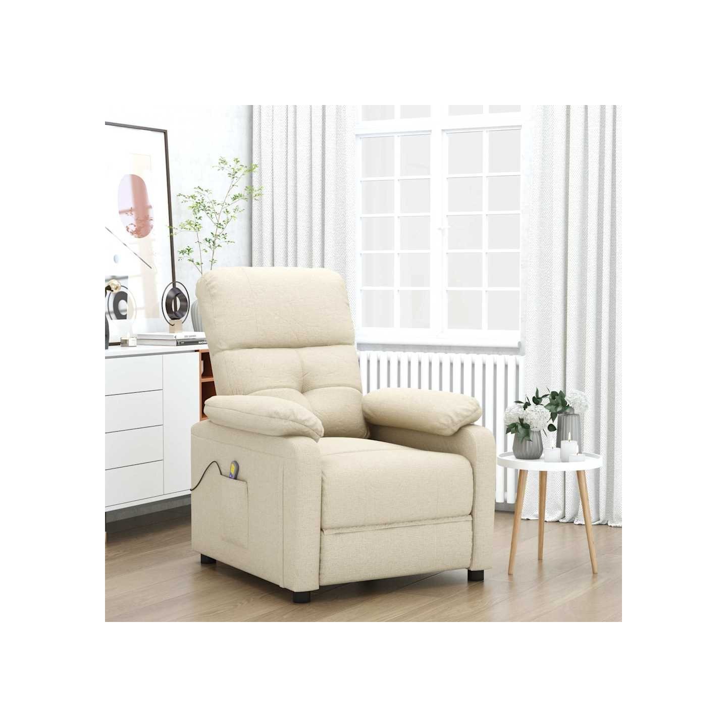 Fauteuil de massage Crème Tissu