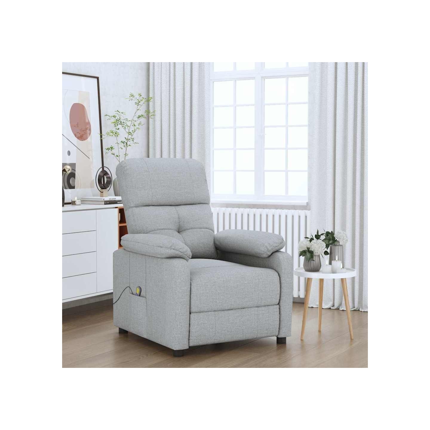 Fauteuil de massage Gris clair Tissu