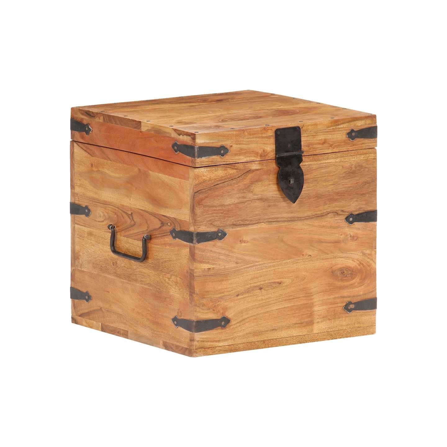 Coffre 40x40x40 cm bois d'acacia solide