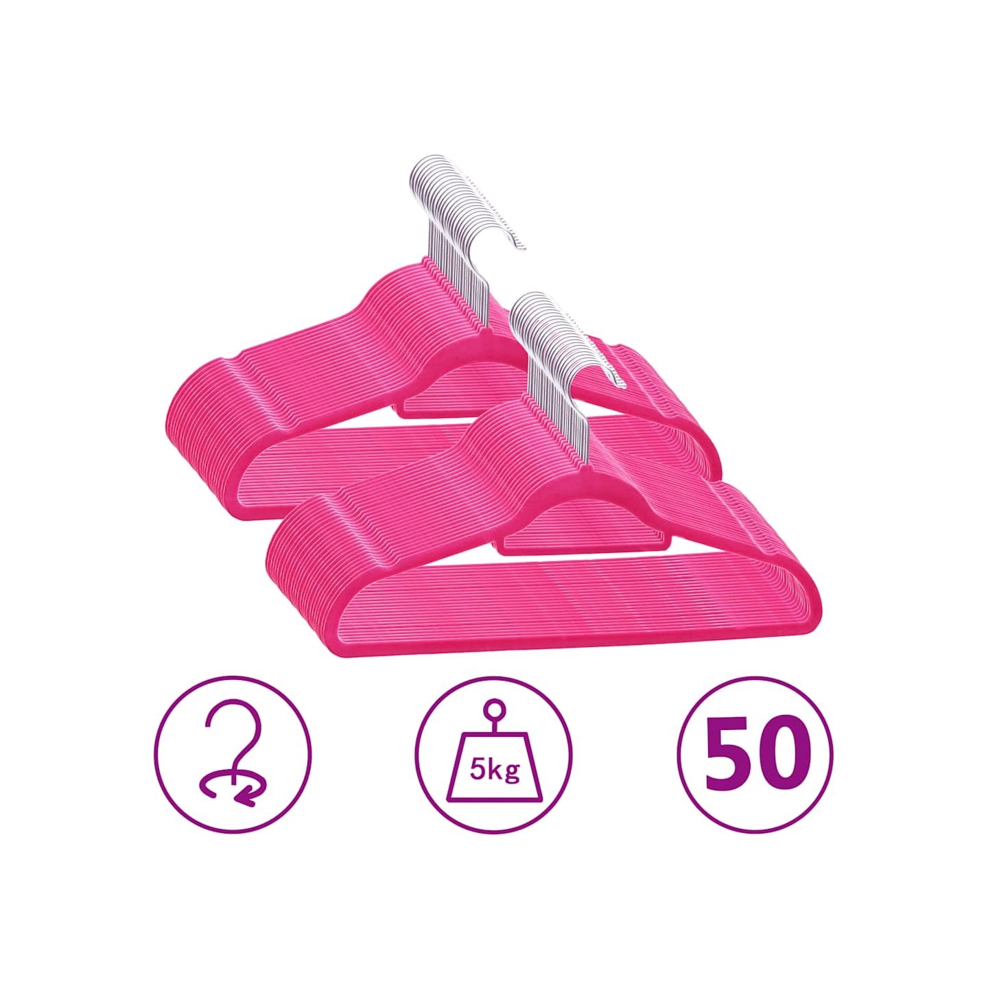 Cintres antidérapants 50 pcs Rose Velours
