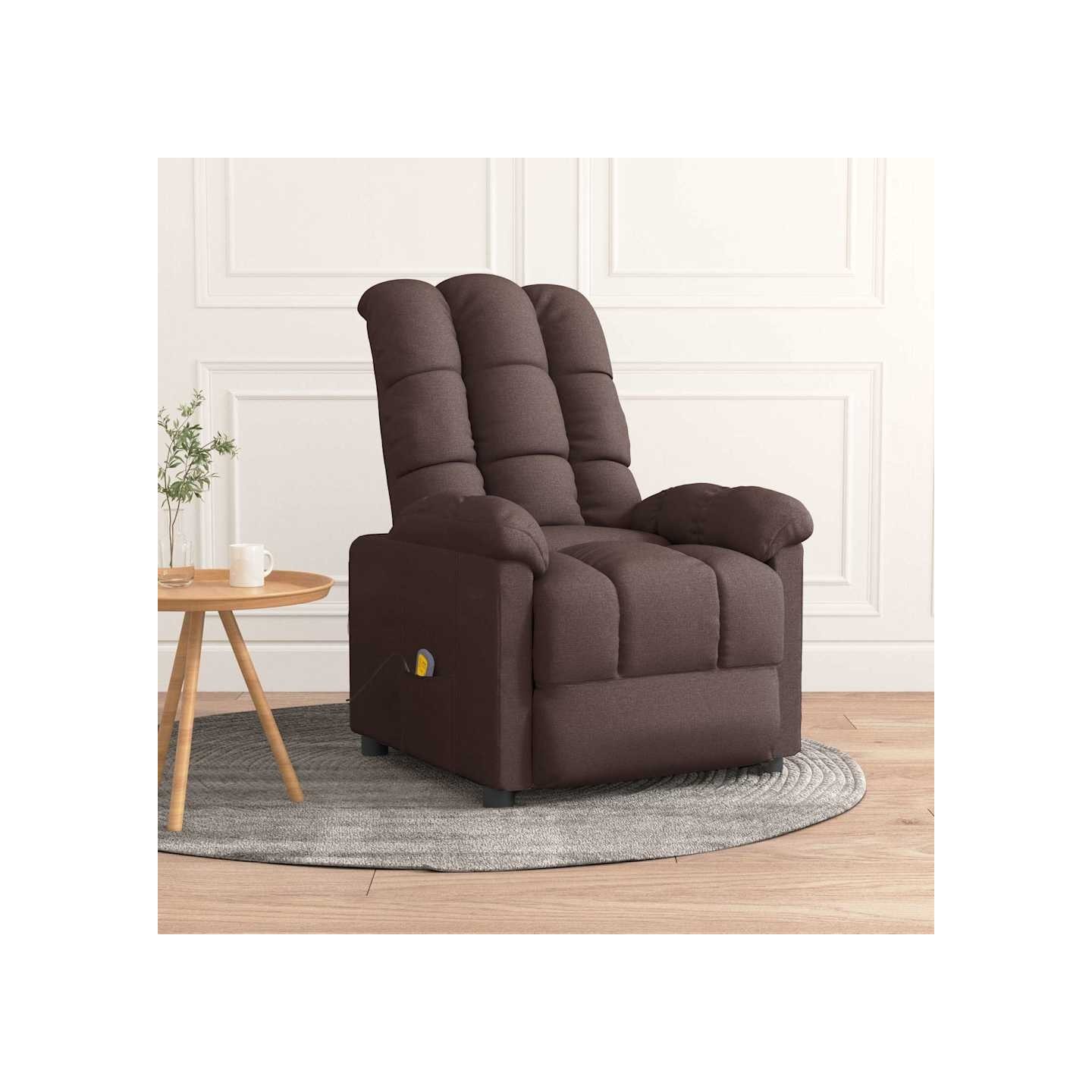 Fauteuil de massage Marron foncé Tissu