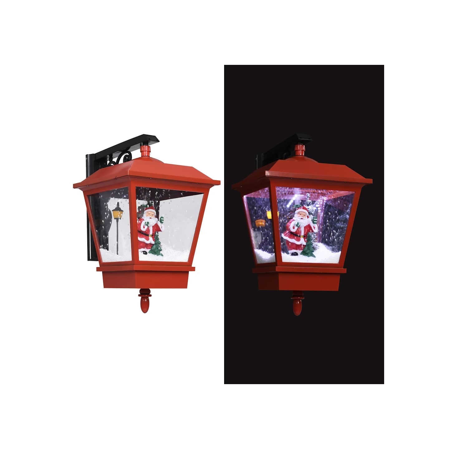 Lampe murale de Noël lumières LED et Père Noël Rouge 40x27x45cm