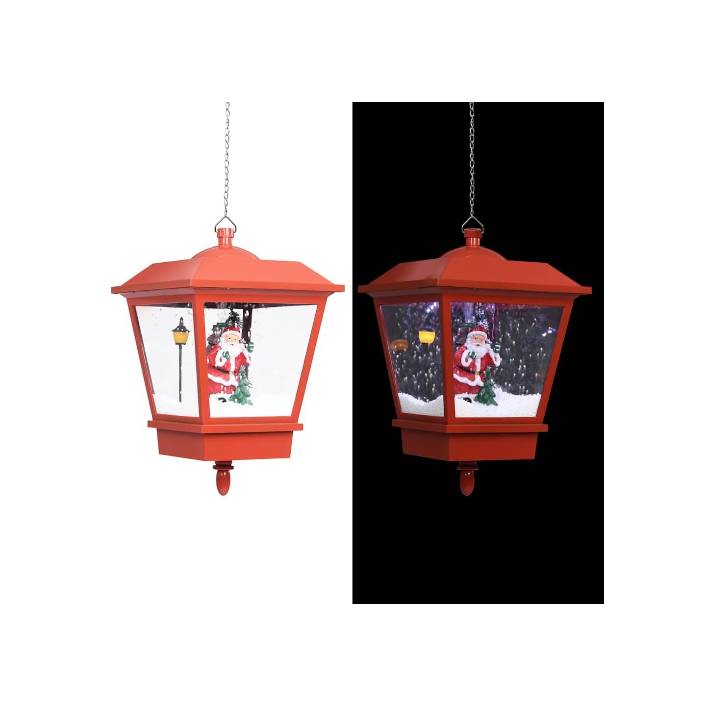 Lampe suspendue de Noël lumière LED Père Noël Rouge 27x27x45 cm