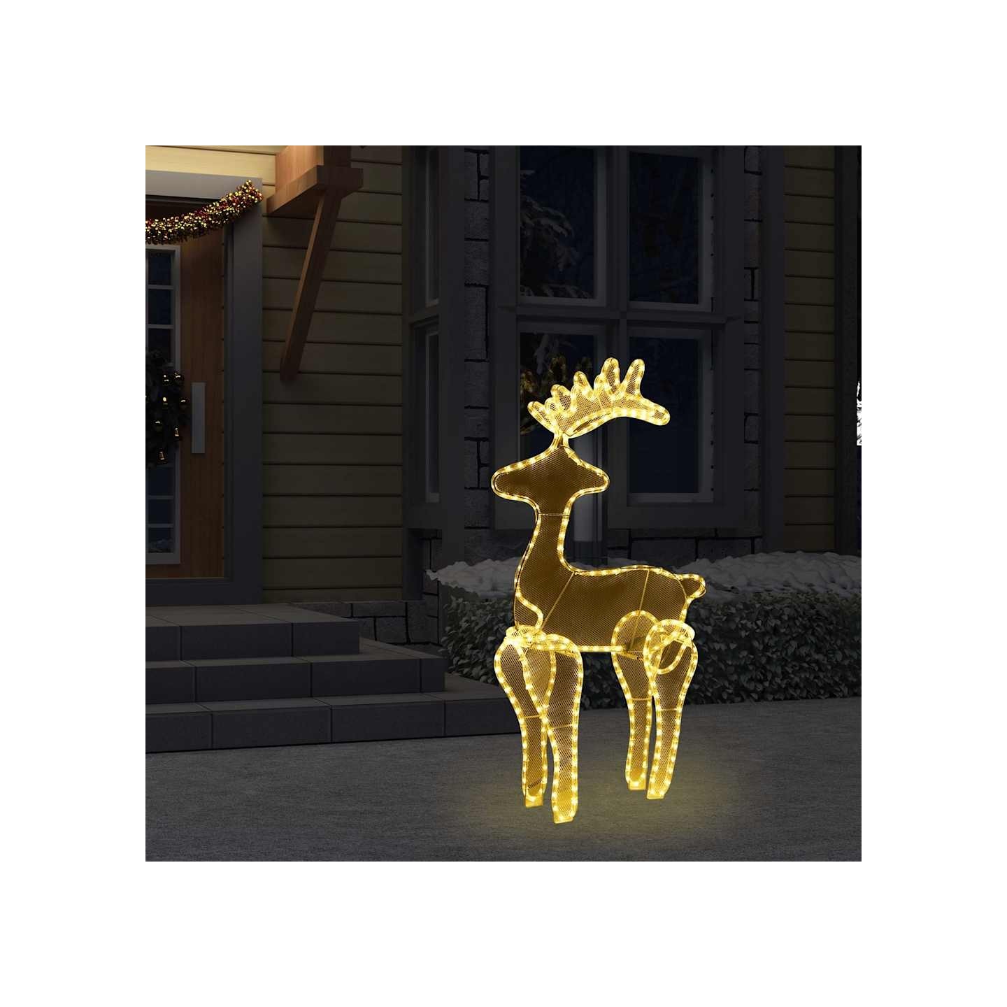 Décoration de Noël de renne avec maille 306 LED 60x24x89 cm