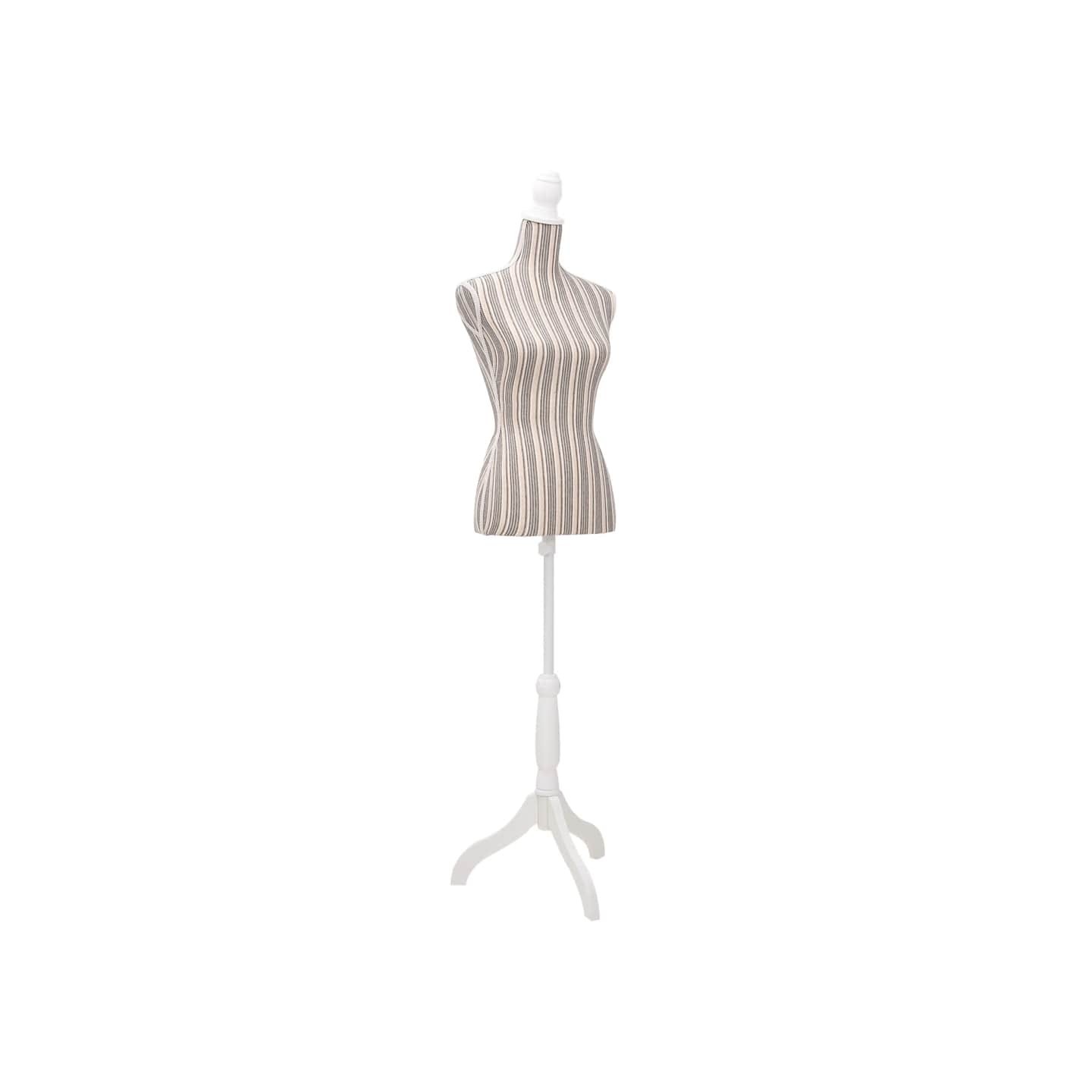 Buste de couture de femme en lin à rayures