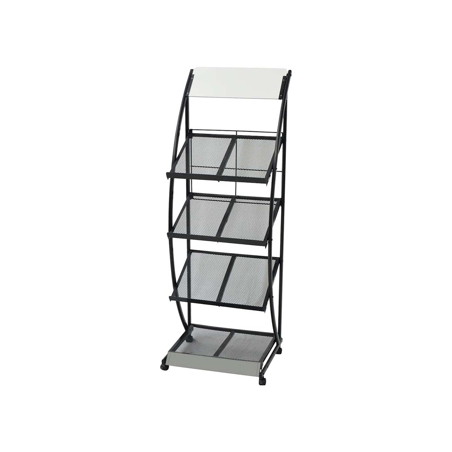 Porte-revue 47 x 40 x 134 cm Noir et blanc A4