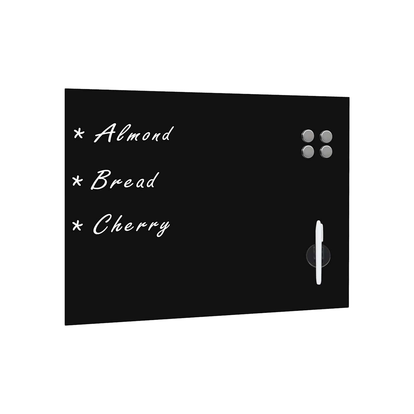 Tableau noir magnétique mural en verre 80 x 60 cm