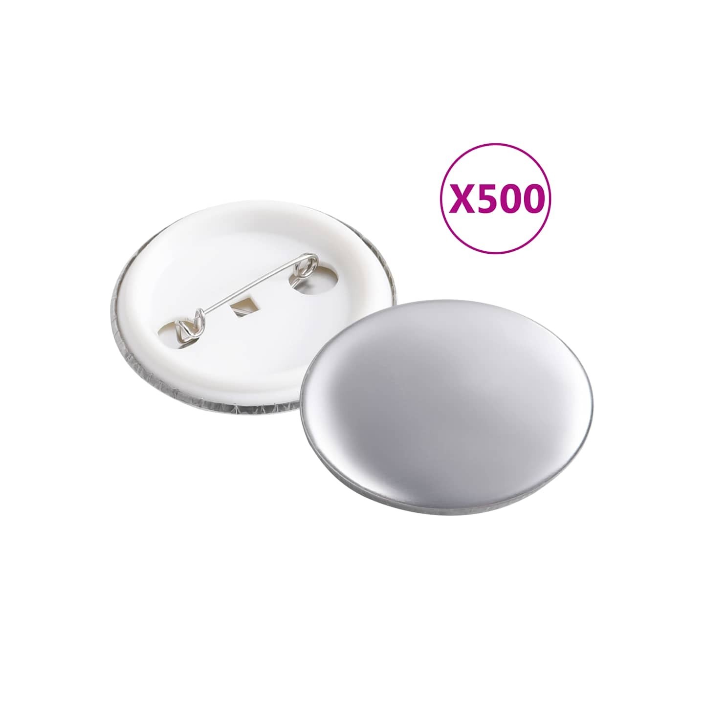 Pièces de boutons à épingle 500 ensembles 37 mm